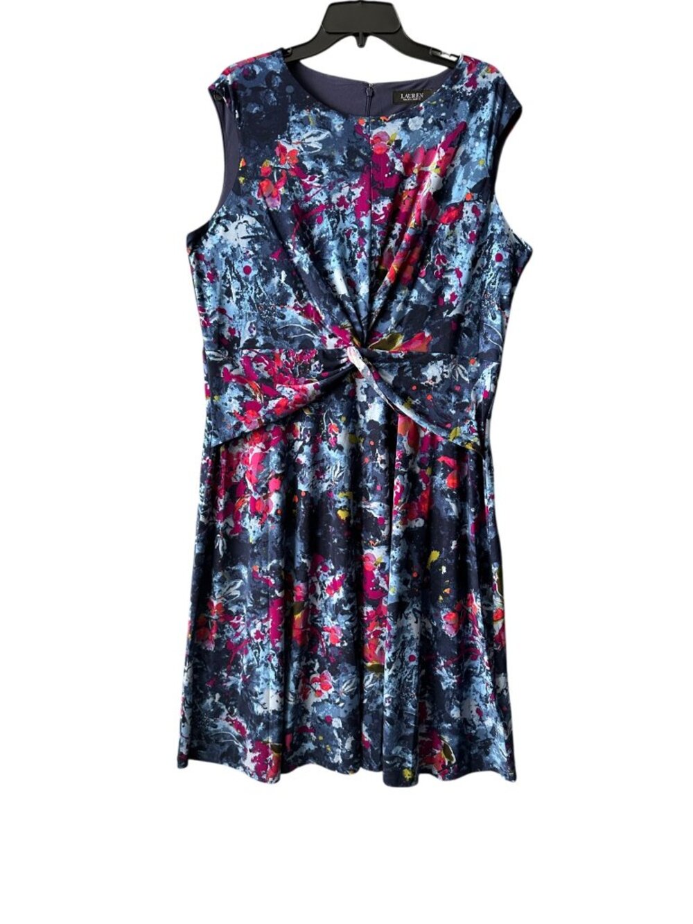 Lauren Womens Print Twist-Front Jersey Dress. Sz: 16W - Picture 4 of 11